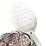 Sexy Gifts for Boyfriend Husband, Handstamped Silver Spoon, Mature Gifts - Lasting Impressions CT