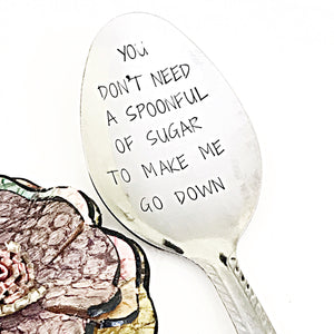 Sexy Gifts for Boyfriend Husband, Handstamped Silver Spoon, Mature Gifts - Lasting Impressions CT