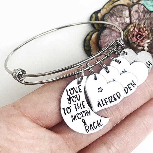 I Love You To The Moon and Back Charm Bracelet - Lasting Impressions CT