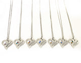 Stainless Steel Birthstone Heart with Two Stamped Names and Stones - Available in Gold, Rose Gold, and Silver - Lasting Impressions CT
