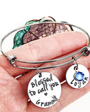 Grammy Bracelet-Hand Stamped Handmade Grandmother Gift-Blessed Grandma,Mother's Day Gift - Lasting Impressions CT