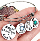 Personalized Grammy Bracelet-Hand Stamped Handmade Grandmother Gift-Blessed Grandma,Mother's Day Gift - Lasting Impressions CT