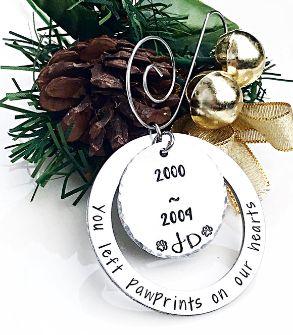 Pet Memorial Christmas Ornament, Dog Memorial Gift, In Memory of, Pet Ornament - Lasting Impressions CT