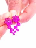 Laser Engraved Purple Orchid Acrylic Stud Earrings