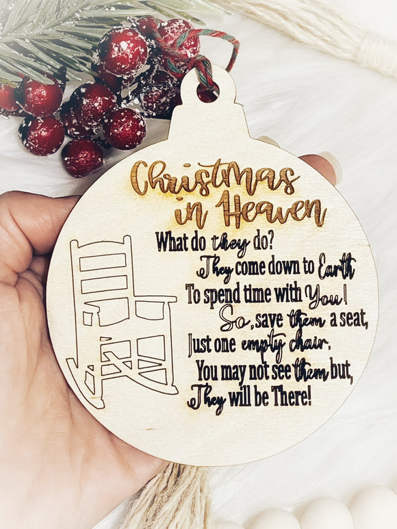 Wholesale | 1 pc | Christmas in Heaven  Chair Wood Ornament