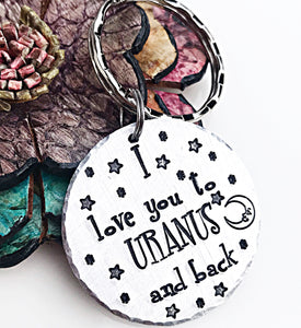 I Love You To Uranus and Back Funny Handstamped Valentine's Day Gifts for Men - Lasting Impressions CT