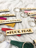 Wood Saying Keychains with Tassels
