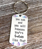 You can and you will because you're BADASS like that - Custom Bangle Charm Bracelet or Keychain - Lasting Impressions CT