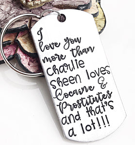 I Love You More Than Keychain for Husband or Boyfriend for Valentines Day or Anniversary Gift - Lasting Impressions CT