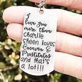 I Love You More Than Keychain for Husband or Boyfriend for Valentines Day or Anniversary Gift - Lasting Impressions CT