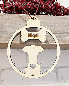 Wholesale | Wood Dog Cutout Name Ornament