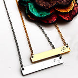Constellation Horizontal Silver, Gold, or Rose Gold Horizontal Bar Necklace - Zodiac Necklace Jewelry - Lasting Impressions CT
