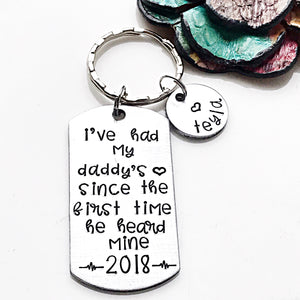 I've Had My Daddy's Heart Keychain - Gift for New Dad - First Time Daddy Daughter Keychain - Lasting Impressions CT