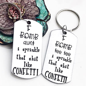 F Bomb Aunt Keychain - Gifts for Aunts - Funny Aunt Gift - Aunt Keychain - Auntie - Lasting Impressions CT