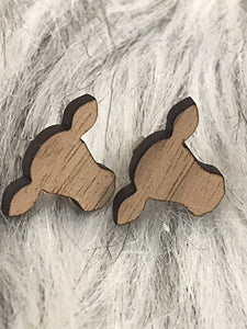 Wholesale | 1 pair | Western Walnut Wood Stud Earrings