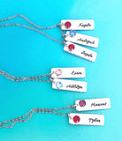 Personalized Hanging Birthstone Vertical Bar Necklace - Lasting Impressions CT