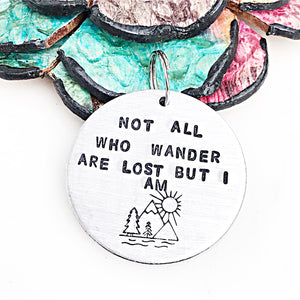 Not All Who Wander Are Lost But I am - Hand Stamped Engraved Pet Tag - Dog Tag for Dogs - Lasting Impressions CT