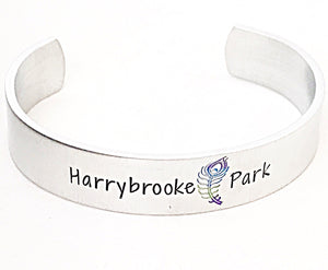 Harrybrooke Park Peacock Silver Aluminum Hand Stamped Cuff Bracelet Fundraiser - Lasting Impressions CT