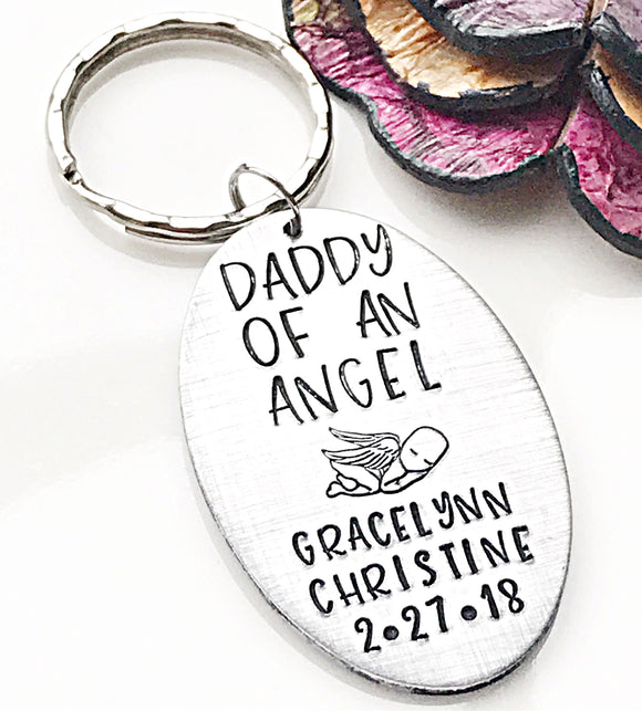 Daddy of an Angel Keychain, Baby Loss Keychain, Baby Loss Gift for Father - Lasting Impressions CT