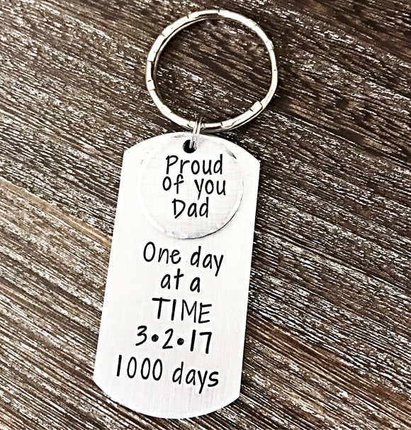 1000 Days Sober Sobriety Keychain Anniversary for Dad or Loved One - Lasting Impressions CT