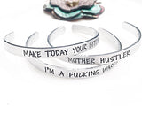 Empowerment Mantra Cuff Bracelet in Silver for Women - One Size Fits Most - Adjustable - Lasting Impressions CT