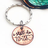 7 Year Wedding Anniversary Present for Husband or Wife - Copper Anniversary Gift- Penny Keychain - Lasting Impressions CT