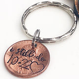 7 Year Wedding Anniversary Present for Husband or Wife - Copper Anniversary Gift- Penny Keychain - Lasting Impressions CT