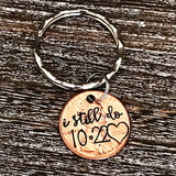 7 Year Wedding Anniversary Present for Husband or Wife - Copper Anniversary Gift- Penny Keychain - Lasting Impressions CT