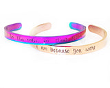 Rainbow Hand Stamped Personalized Stainless Steel Cuff Bracelet-Also available in Silver, Gold, and Rose Gold - Lasting Impressions CT