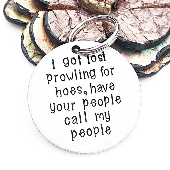 Pet Tags-I Got Lost Prowling for Hoes- Hand Stamped-Gifts for Dogs-Custom Dog Tags-Mature-Funny Pet Tag-Handmade Dog Gifts - Lasting Impressions CT