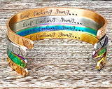 STAINLESS STEEL:  Keep Fucking Going Bracelet - Silver, Gold, Rose Gold, Rainbow Cuff Bracelet - True Crime Gift - Motivational Cuff Bracelet - Lasting Impressions CT