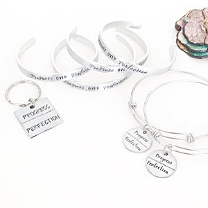 Progress Over Perfection Hand Stamped Personalized Custom Jewelry For Graduation - Lasting Impressions CT