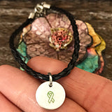 Awareness Ribbon Black Leather Bracelets - Alzheimer's, Miscarriage, Suicide, Cancer - Lasting Impressions CT