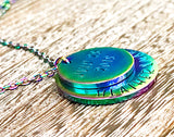 Rainbow Hand Stamped Handmade Personalized Stainless Steel Tiered Stacked Mother's Necklace - Lasting Impressions CT