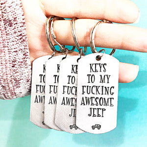 WHOLESALE | Set of 5 | Keys to my Fucking Awesome JEEP Keychains