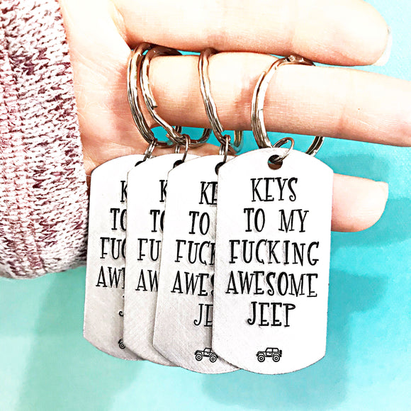 WHOLESALE | Set of 5 | Keys to my Fucking Awesome JEEP Keychains