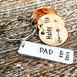 Father's Day Keychain Gifts for Dad Personalized Penny Keychain, Hand Stamped Pennies, Children's Years Penny, Keychain for Parents and Grandparents - Lasting Impressions CT