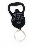 Aluminum Black Beer Bottle Opener Keychain - Lasting Impressions CT