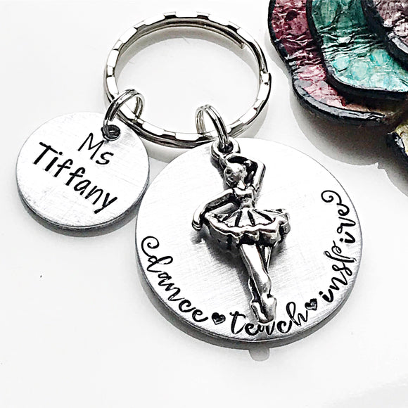 Dance Teacher Gift, Dance Teacher Keychain, Dancer Gifts, Dance Jewelry - Lasting Impressions CT
