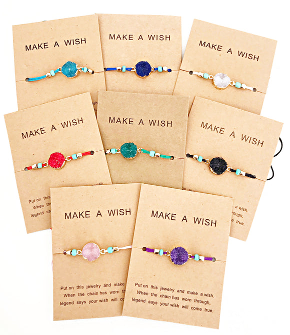 Make A Wish Adjustable String Druzy Bracelet - Lasting Impressions CT