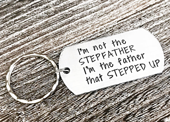 Father's Day Gift for Stepdad, Stepfather Keychain, Custom Stepfather Gift, Stepdad Birthday Gift, Adoption Gift - Lasting Impressions CT
