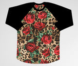 Leopard Roses Adult Baseball Style Tee - Lasting Impressions CT