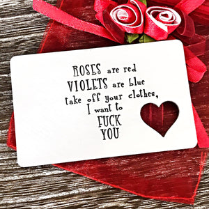 Wallet Card - Sexy Quotes - Husband Gift - Valentines Day - Lasting Impressions CT
