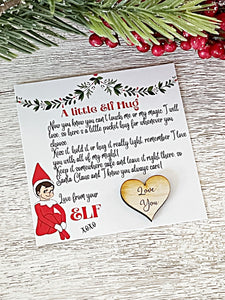 Wholesale | 10 PCs | A little elf Hug Card and Love You Wood Heart