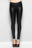 Faux Leather Leggings With Elastic Waistband - Lasting Impressions CT