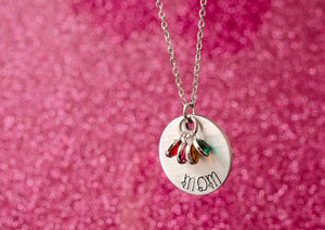 Mother’s Day Birthstone Charm Necklace for Grandma Mom Nonna Mimi etc