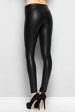 Faux Leather Leggings With Elastic Waistband - Lasting Impressions CT