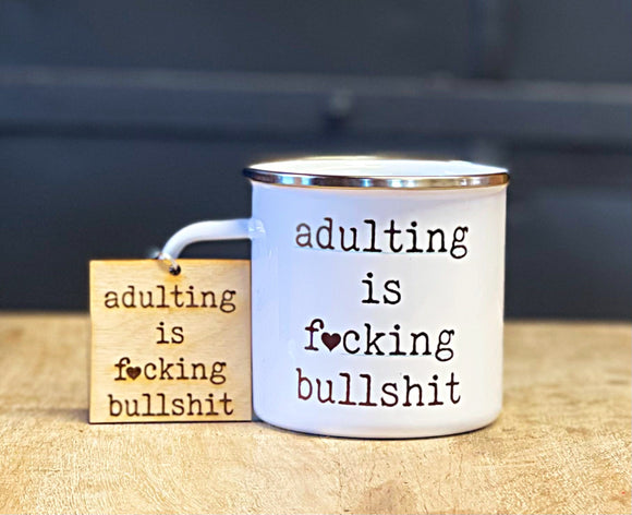 Wholesale | 4 pack | Adulting is fucking bullshit enamel mug