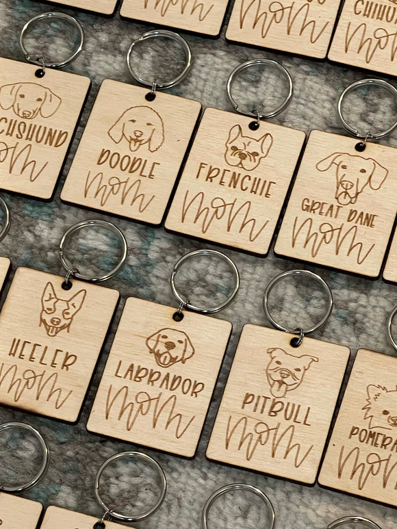 Wholesale | 1 pc | Dog Breed Mom keychain