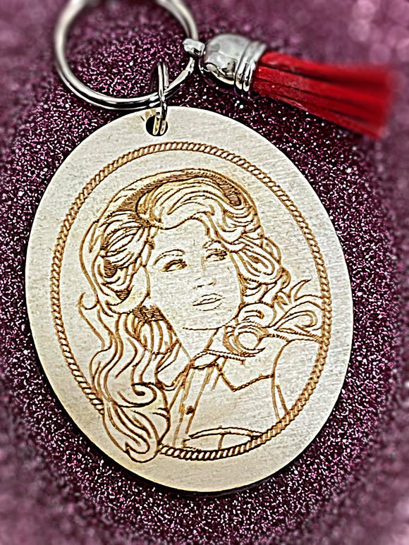 Wholesale | 1 pc | Dolly Parton Wood Keychain